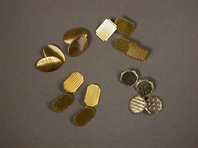 Lot 167 - Four Pairs of Gold Cufflinks