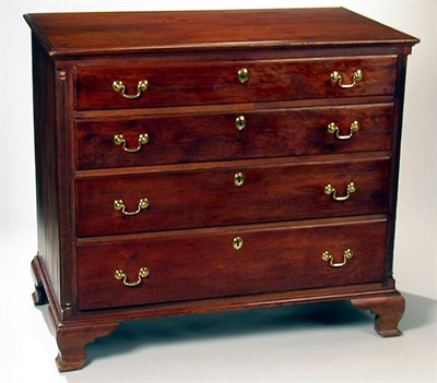 Lot 195 - Chippendale Cherry Chest of Drawers...