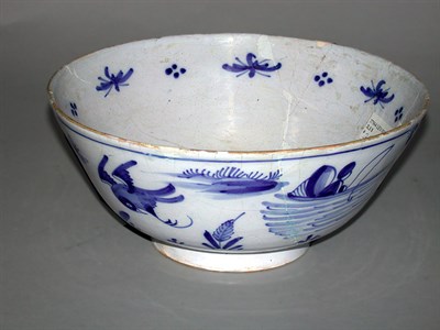 Lot 264 - Delft Pottery Bowl Decorated in blue with a...