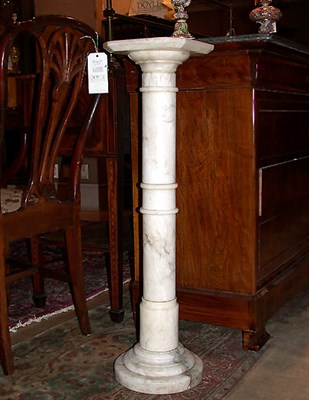 Lot 302 - Alabaster Columnar Pedestal Height 36 inches.
