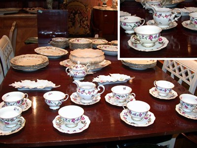 Lot 226 - Assembled Floral Decorated Porcelain Dinner...