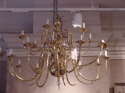 Lot 442 - Baroque Style Brass Eighteen-Light Chandelier