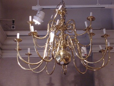 Lot 442A - Baroque Style Brass Eighteen-Light Chandelier
