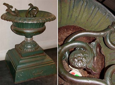 Lot 676 - Pair of Victorian Style Green Painted Cast...