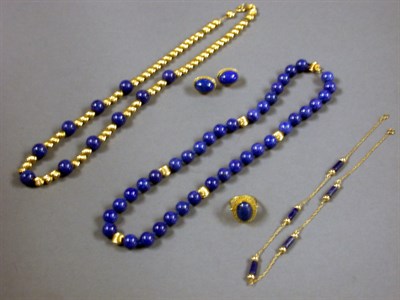 Lot 82 - Group of Lapis Lazuli and Gold Jewelry
