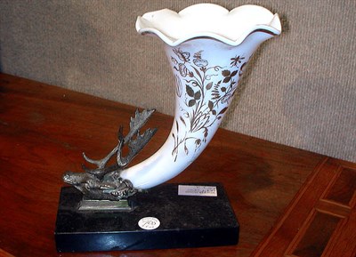 Lot 400 - Pair of Victorian Milk Glass Cornucopia Vases