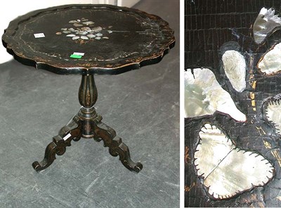Lot 184 - Victorian Black Lacquered Mother-of-Pearl...