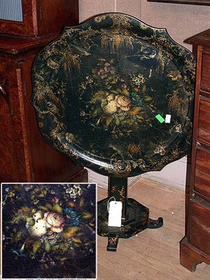 Lot 519 - Victorian Black Lacquered Tilt-Top Table