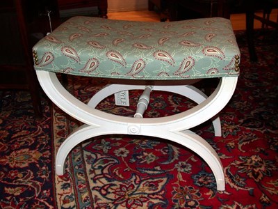 Lot 487 - Neoclassical Style Painted and Upholstered Stool