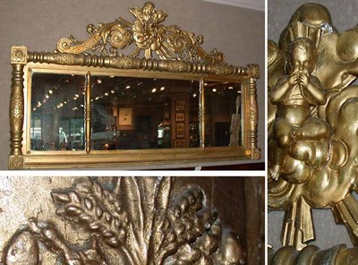 Lot 147 - Classical Gilt-Wood Overmantel Mirror The...