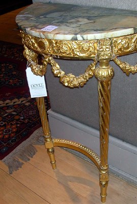 Lot 259 - Louis XVI Style Marble Top Gilt Wood Console