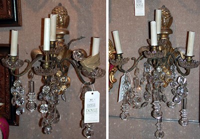 Lot 422 - Pair of Louis XV Style Gilt-Wood Four-Light...