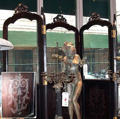 Lot 531 - Louis XV Style Mahogany and Glass Screen