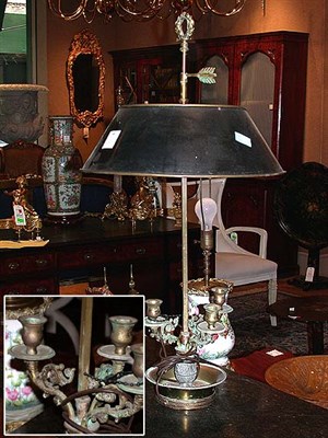 Lot 505 - Empire Style Patinated-Metal Three-Light...