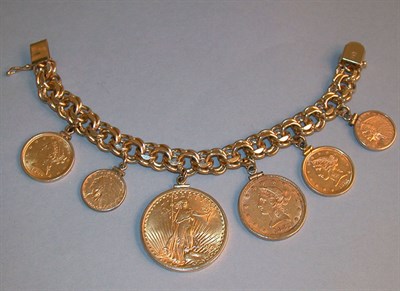 Lot 285 - Gold Coin Charm Bracelet