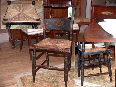 Lot 129 - Set of Six American Stenciled Side Chairs