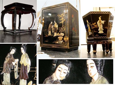 Lot 171 - Group of Black Lacquered Furniture Comprising...