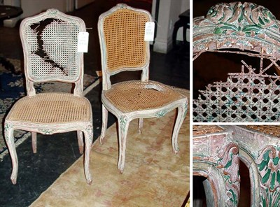 Lot 176 - Pair of Louis XV Style Painted Side Chairs