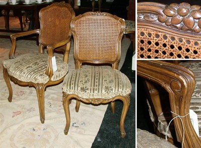 Lot 196 - Set of Eight Louis XV Style Caned and...