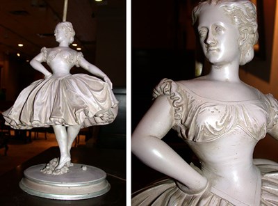 Lot 199 - Patinated-Metal Figure of a Ballerina Mounted...