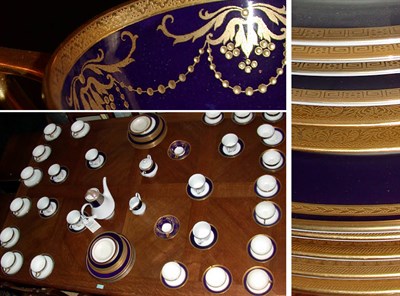 Lot 200 - Assembled Gilt and Cobalt Decorated Porcelain...