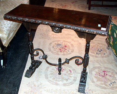 Lot 207 - Baroque Style Wrought Iron and Walnut Console