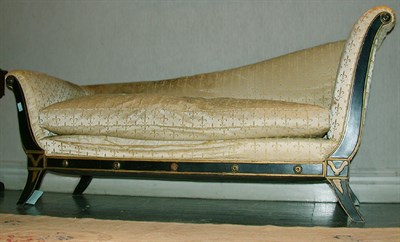 Lot 213 - Empire Style Upholstered Chaise Longue