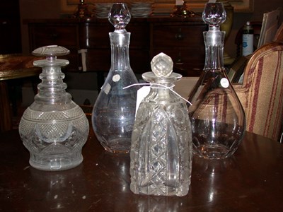 Lot 268 - Group of Four Colorless Cut Glass Decanters