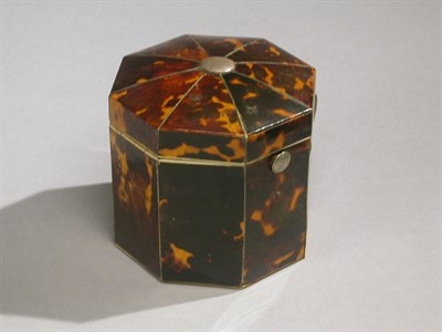 Lot 386 - George III Tortoise Shell Tea Caddy 18th...