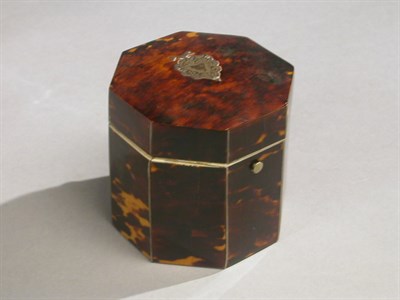Lot 387 - George III Tortoise Shell Tea Caddy 18th...
