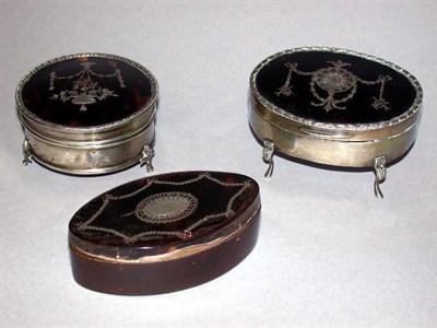 Lot 357 - Group of Three Silver Mounted Tortoise Shell...