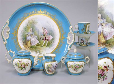 Lot 320 - Sevres Style Porcelain Tete a Tete Comprising...