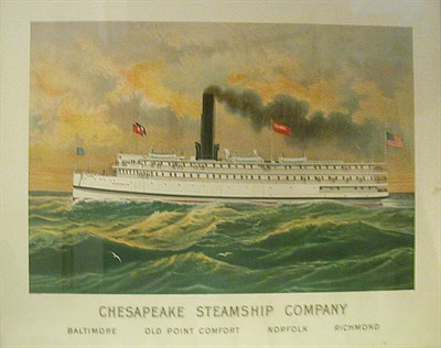 Lot 103 - A. Hoen & Co., publishers CHESAPEAKE STEAMSHIP...