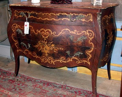 Lot 140 - Louis XV Style Marble Top Faux Kingwood Commode