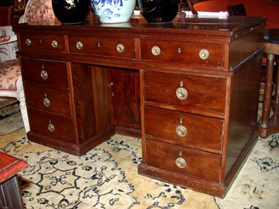 Lot 220 - Georgian Style Mahogany Pedestal Desk