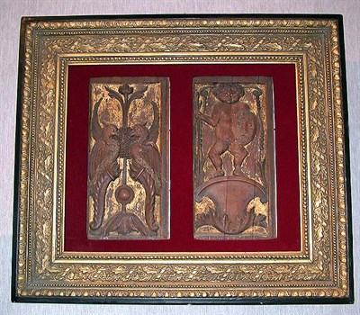 Lot 256 - Two Italian Parcel Gilt Carved Wood Plaques...