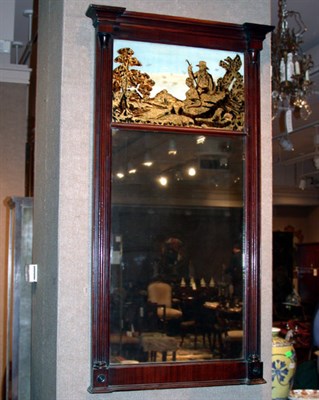 Lot 345 - Federal Style Mahogany Mirror with an Eglomise...