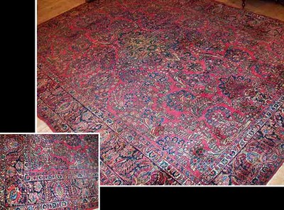 Lot 315 - Sarouk Carpet Circa 1925 The madder field with...