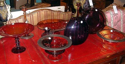 Lot 325 - Miscellaneous Group of Nine Colored Glass...