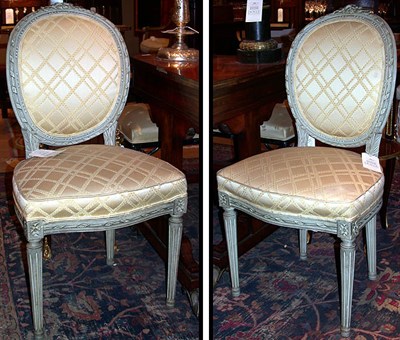 Lot 355 - Pair of Louis XVI Style Painted and...