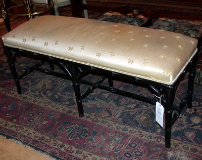 Lot 361 - Regency Style Faux Bamboo Ebonized Bench