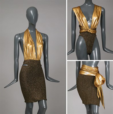 Lot 642 - Giorgio di Sant 'Angelo Gold Lame Outfit