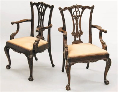 Lot 469 - Pair of Georgian Style Upholstered Mahogany...