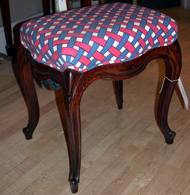 Lot 372 - Louis XV Style Upholstered Faux Painted Stool