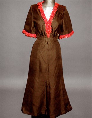 Lot 562 - Nina Ricci Coral Trimmed Gown