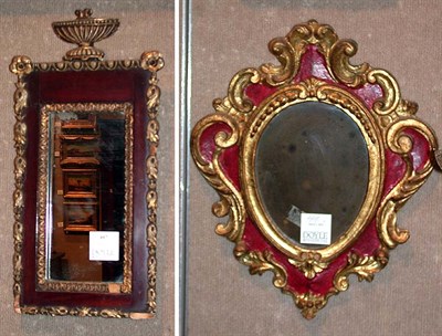 Lot 407 - Two Parcel Gilt Small Mirrors