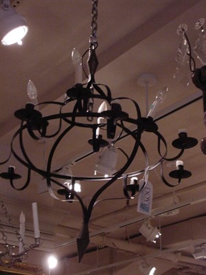 Lot 431 - Wrought Metal Twelve-Light Chandelier