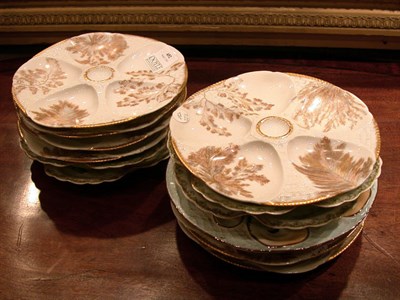 Lot 452 - Group of Twelve Gilt-Decorated Oyster Plates