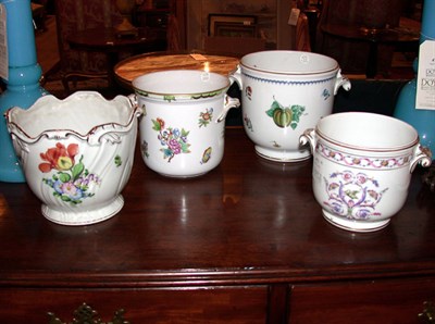 Lot 473 - Group of Four Continental Porcelain Cachepots