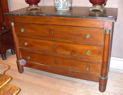 Lot 479 - Empire Marble Top Walnut Commode